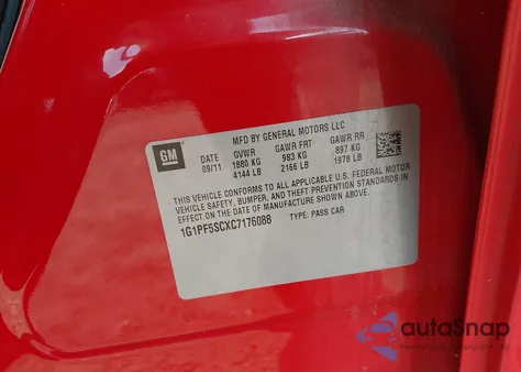 2012 Chevrolet Cruze 1Lt from USA, damaged, VIN 1G1PF5SCXC7176088